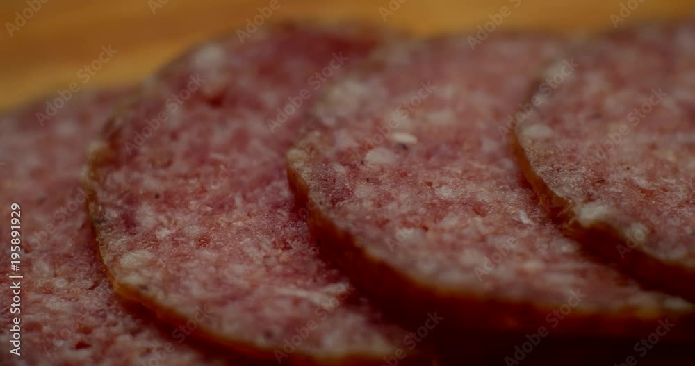 Sliced salami close up Sliced salami close up