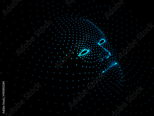 Abstract polygonal of human face from dots. Vector illustration.