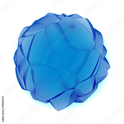 Sphere blue from  lines. Abstract globe grid.  3D grid Illustration design. Vector Illustration.
