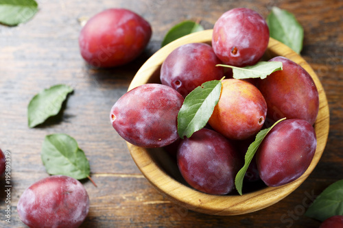 ripe plums in a plate