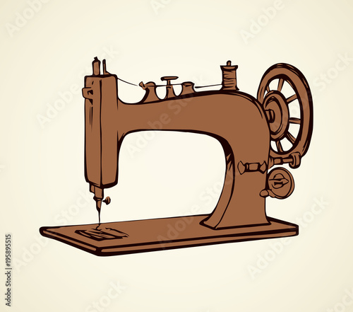 Sewing machine. Vector drawing