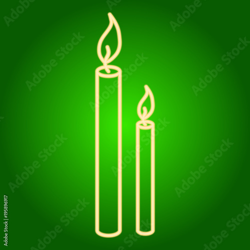 Burning candles icon . photo