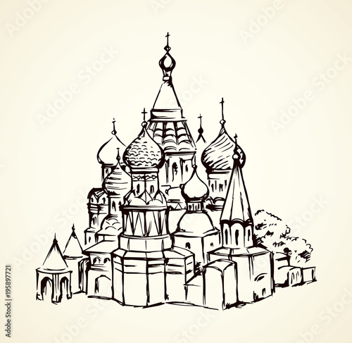 Red Square, Moscow. Vector drawing