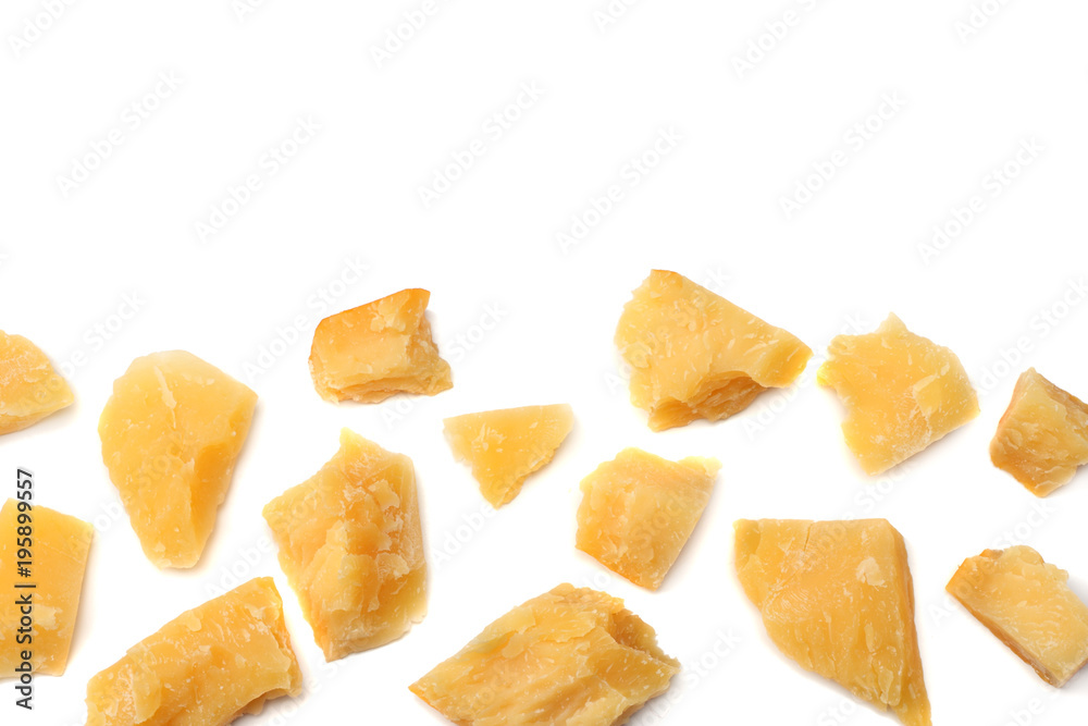 parmesan cheese isolated on a white background top view parmesan cheese isolated on a white background top view