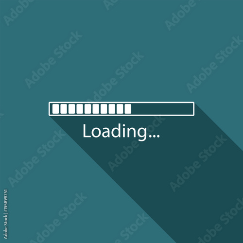 Loading icon isolated with long shadow. Progress bar icon. Flat design. Vector Illustration photo