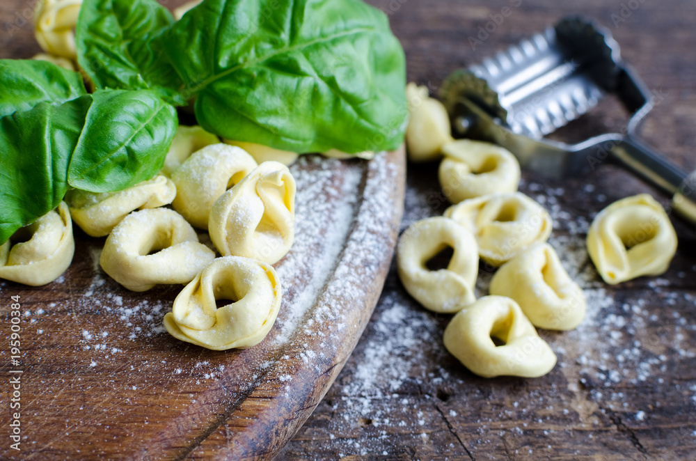 Freshly prepared Italian tortellini Freshly prepared Italian tortellini