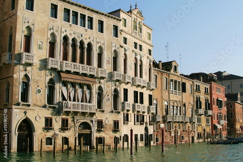 venician landscape with facades and canal. Venice, Italy