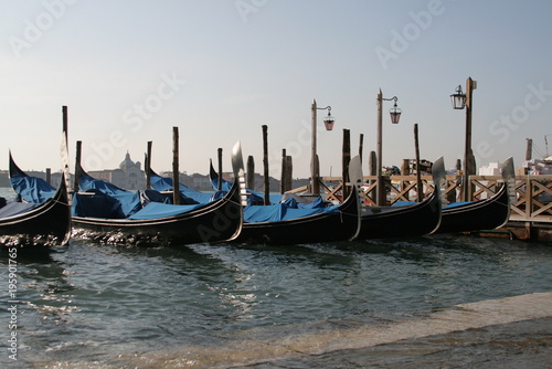Venetian boats on the grand canal at the venice italy during the vacation  © Tetiana