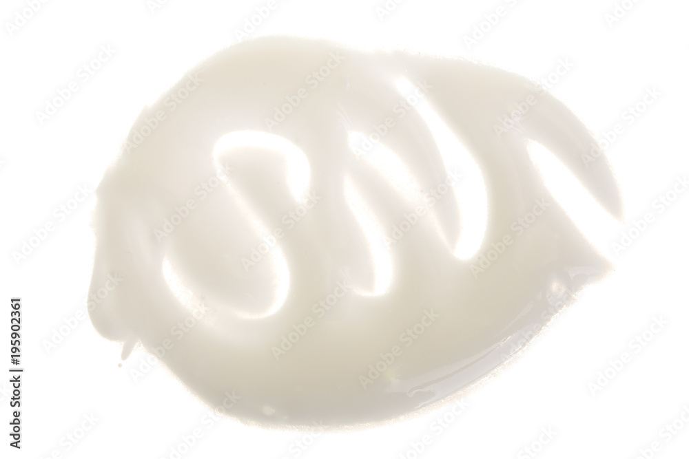 whipped cream or meringue isolated on white background. Top view. Flat lay whipped cream or meringue isolated on white background. Top view. Flat lay