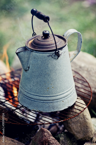 Coffee Pot on campfire