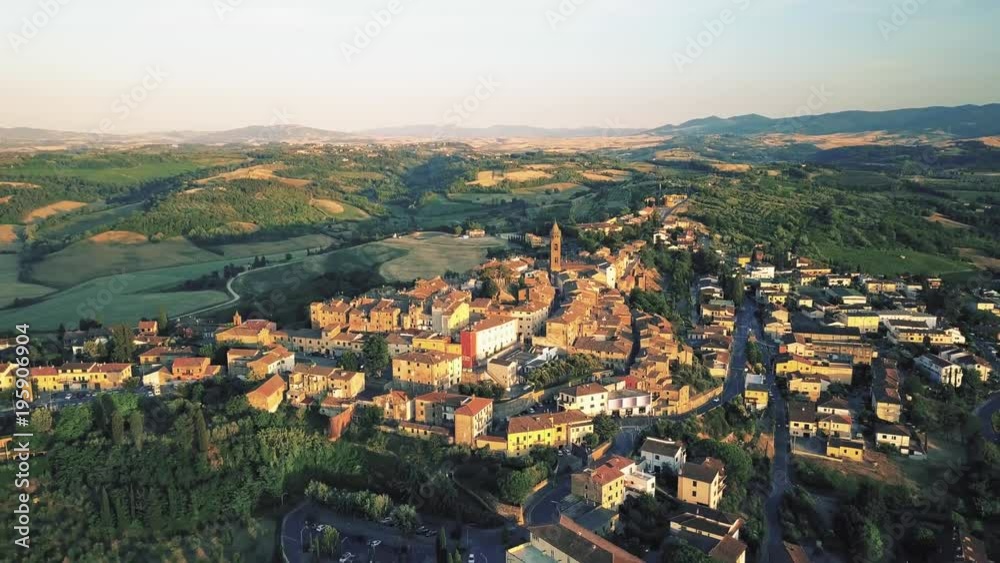 Aerial View of Peccioli, Ancient Town in the Heart of Tuscany, Italy Aerial View of Peccioli, Ancient Town in the Heart of Tuscany, Italy