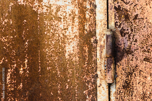 rusty metal texture background, old metal hinge photo