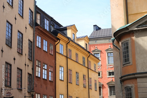 Photography landscape wirh colorful buildings stockholm sweden