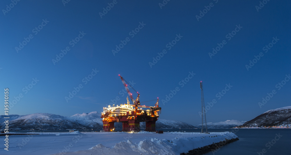 Oil and gas production platform in Norway