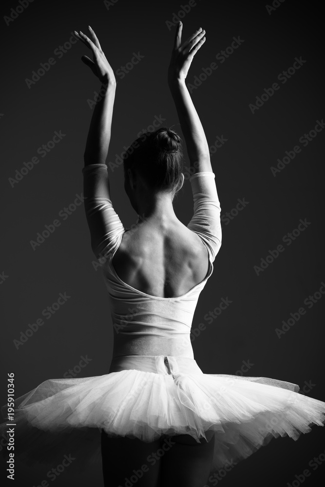 Fototapeta premium Young beautiful ballerina is posing in studio