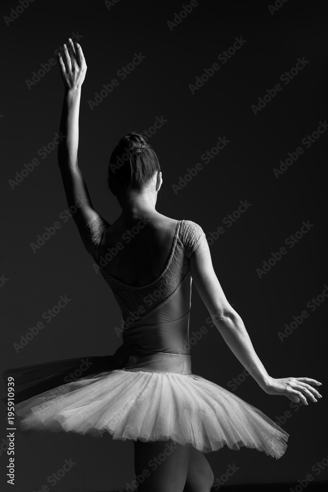 Fototapeta premium Young beautiful ballerina is posing in studio