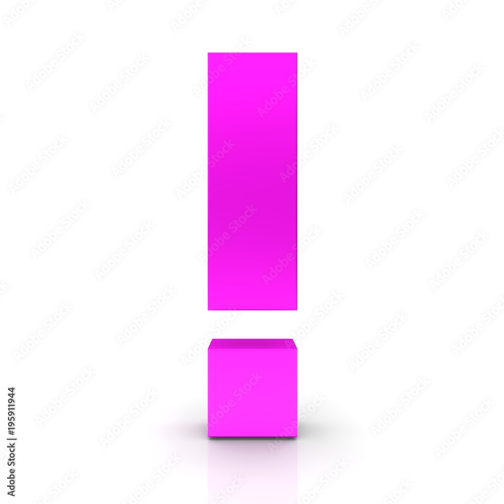 exclamation mark 3d pink exclamation point exclamation mark 3d pink exclamation point