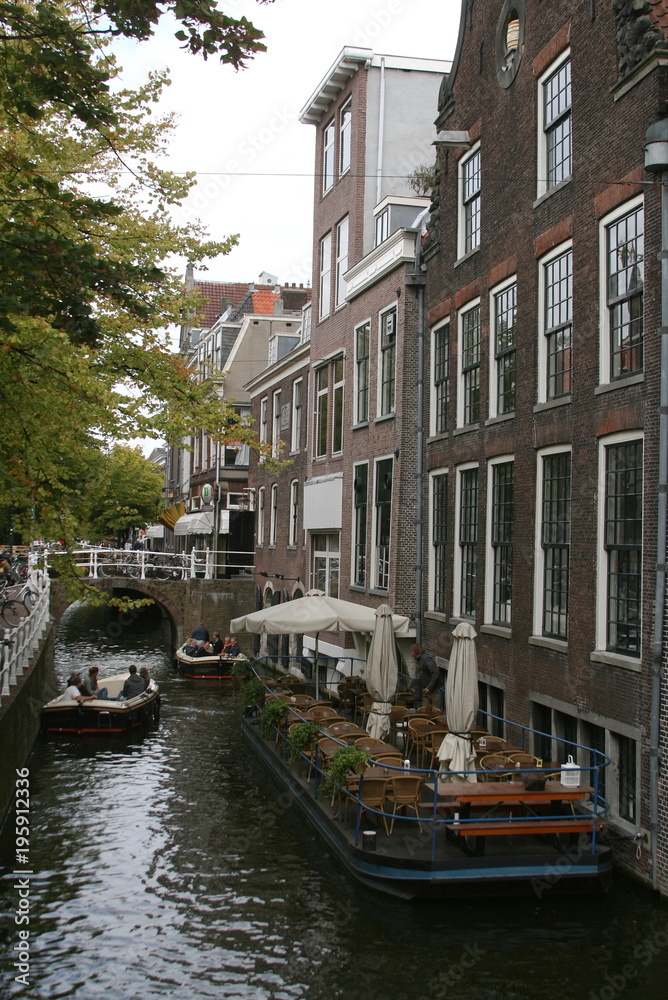 street and canal of the Amsterdam Netherlands