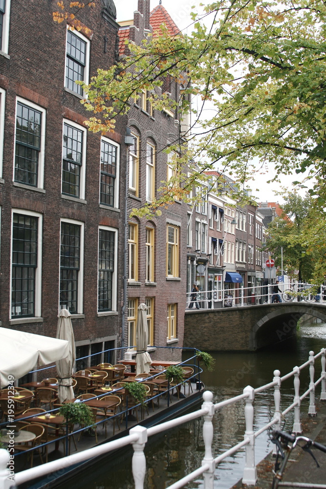 street and canal of the Amsterdam Netherlands