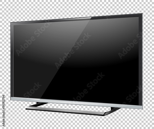 Black LED tv television screen blank on background