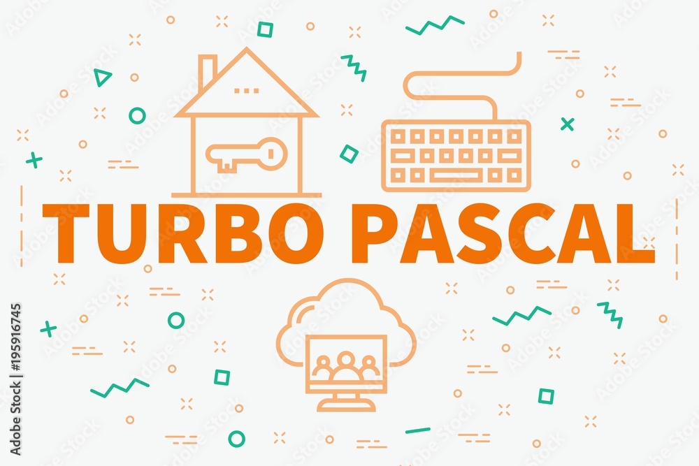 Naklejka premium Conceptual business illustration with the words turbo pascal