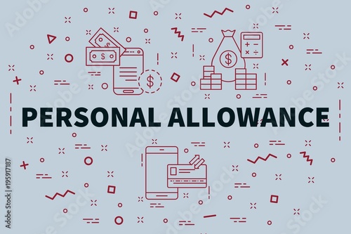 Tableau sur toile Conceptual business illustration with the words personal allowance