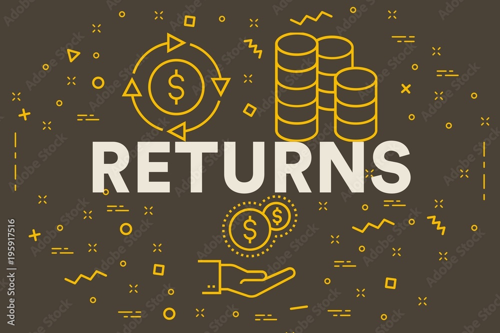 Fototapeta premium Conceptual business illustration with the words returns