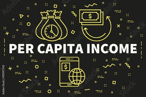 Conceptual business illustration with the words per capita income photo