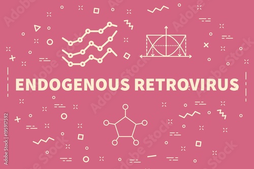Conceptual business illustration with the words endogenous retrovirus photo