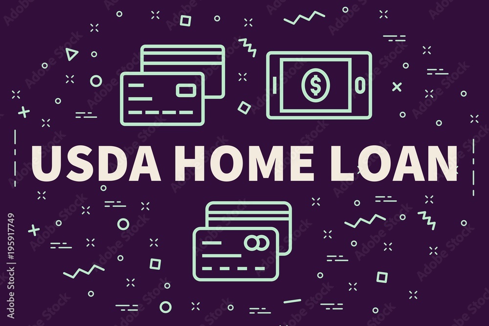 Conceptual business illustration with the words usda home loan Conceptual business illustration with the words usda home loan