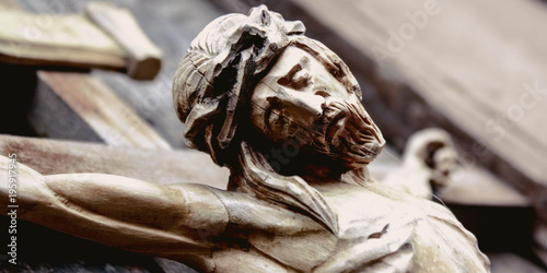Konstfotografi crucifixion of Jesus Christ as a symbol of resurrection and immortality of the h