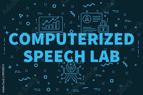 Conceptual business illustration with the words computerized speech lab