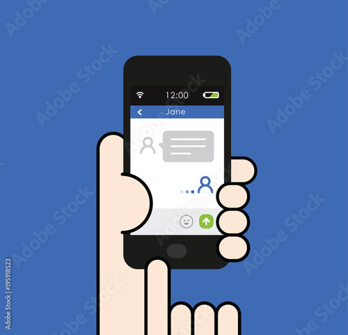 Holding a Smartphone with Message screen