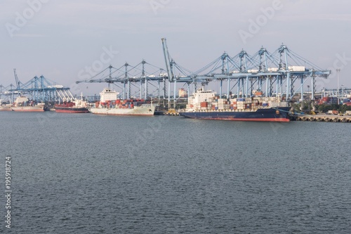 Canvas Print port klang cranes containers and ships malaysia