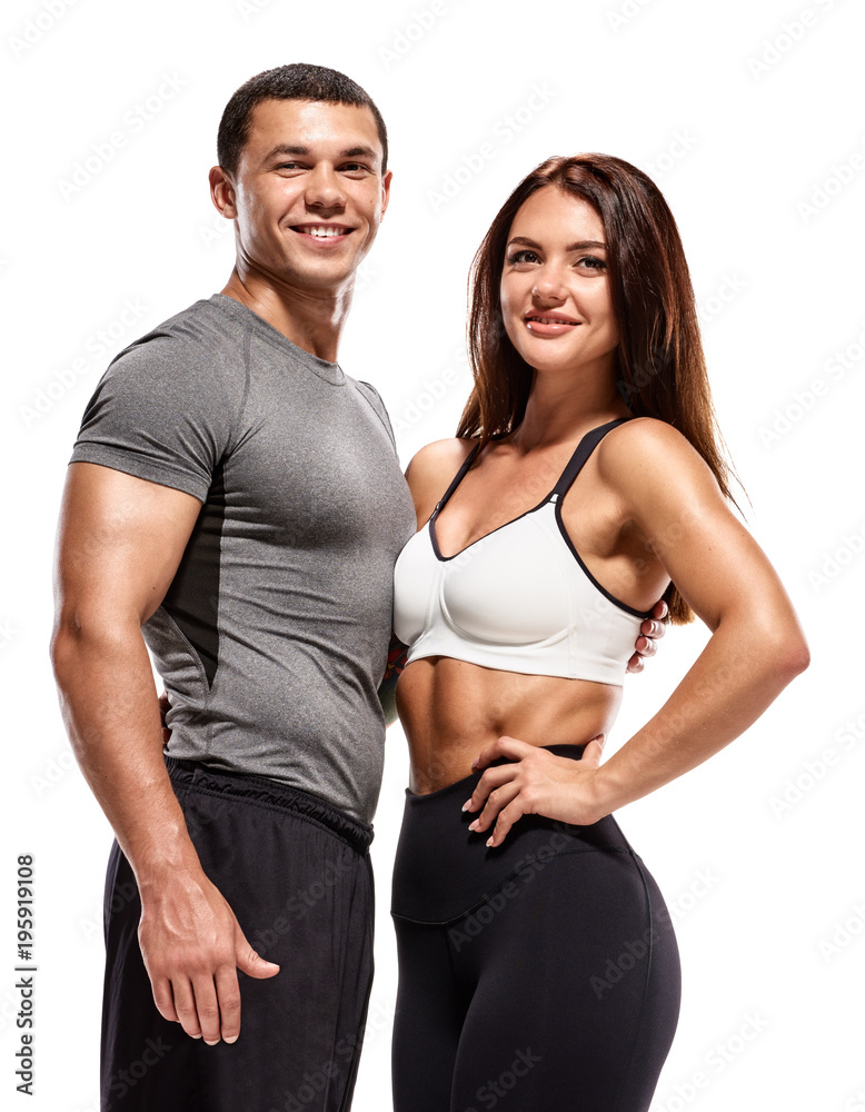 Portrait of healthy smiling muscular sports team embracing Portrait of healthy smiling muscular sports team embracing