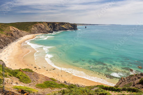 Photography Delightful beach of Arrifana, for surfing in Portugal.