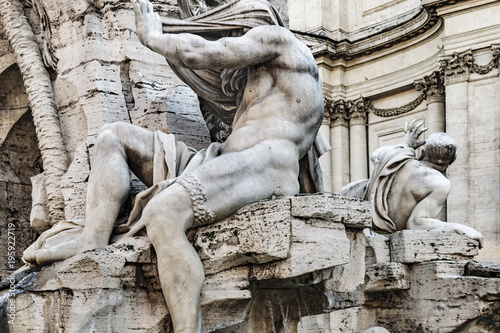 Fontana dei Quattro Fiumi, Piazza Navona, Rome, Italy