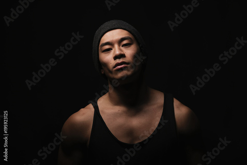 Portrait of young asian boy with casual wear.