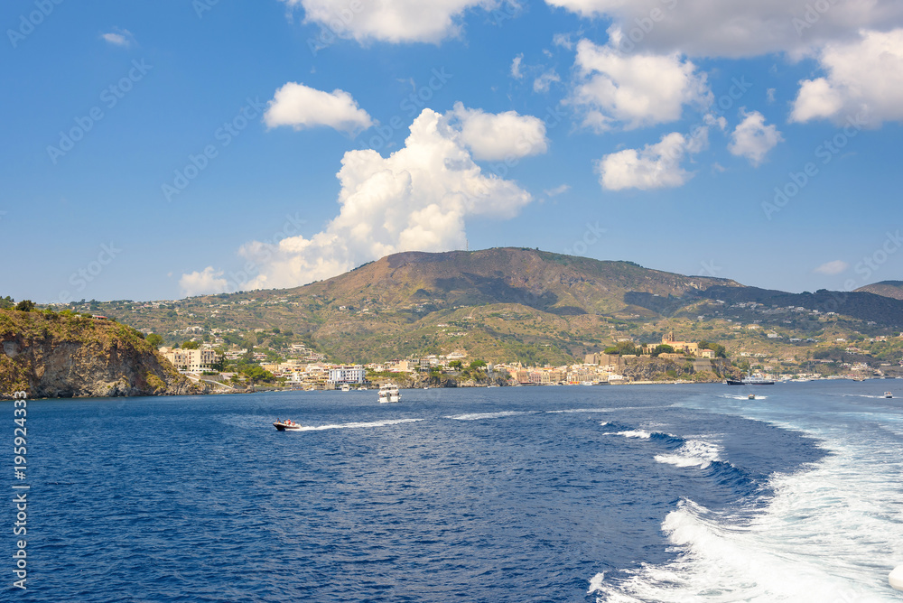 View of Lipari Island coast