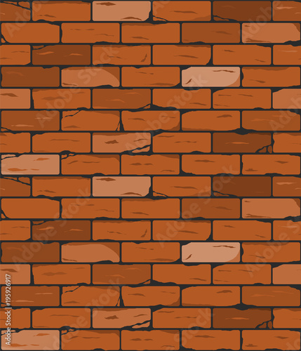 Seamless vector brick wall - background pattern for continuous replicate.