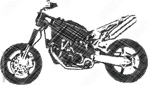 one color abstract motocross illustration