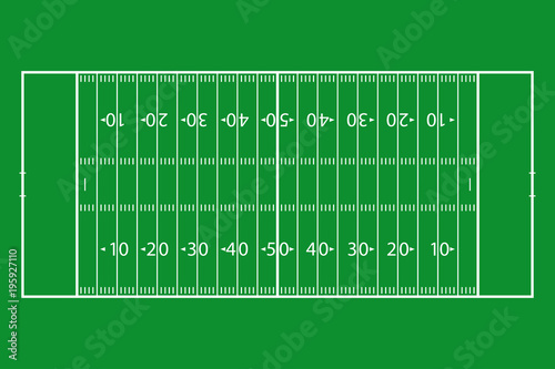 American football field. Green grass football court. Template background field for sport strategy and poster. Vector illustrator.