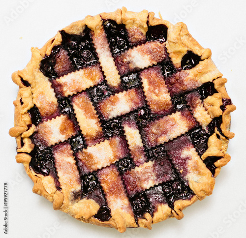 Overhead berry pie with lattice