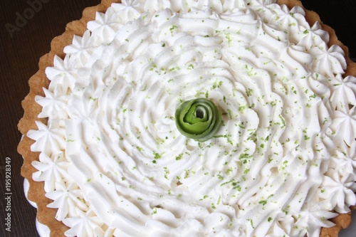Lemon pie in dark background