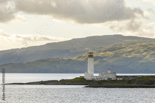 Oban, Scotland / United Kingdom - Jul 09 2017: Eilean Musdile Lighthouse..