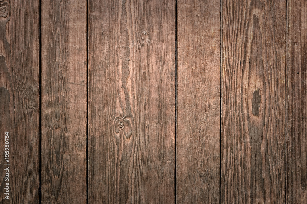 Naklejka premium Old dark vintage antique weathered distressed wood wall plank grain background texture photo
