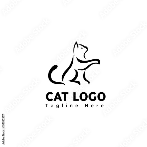 stand cat brush art elongate hand logo © ShiipArts