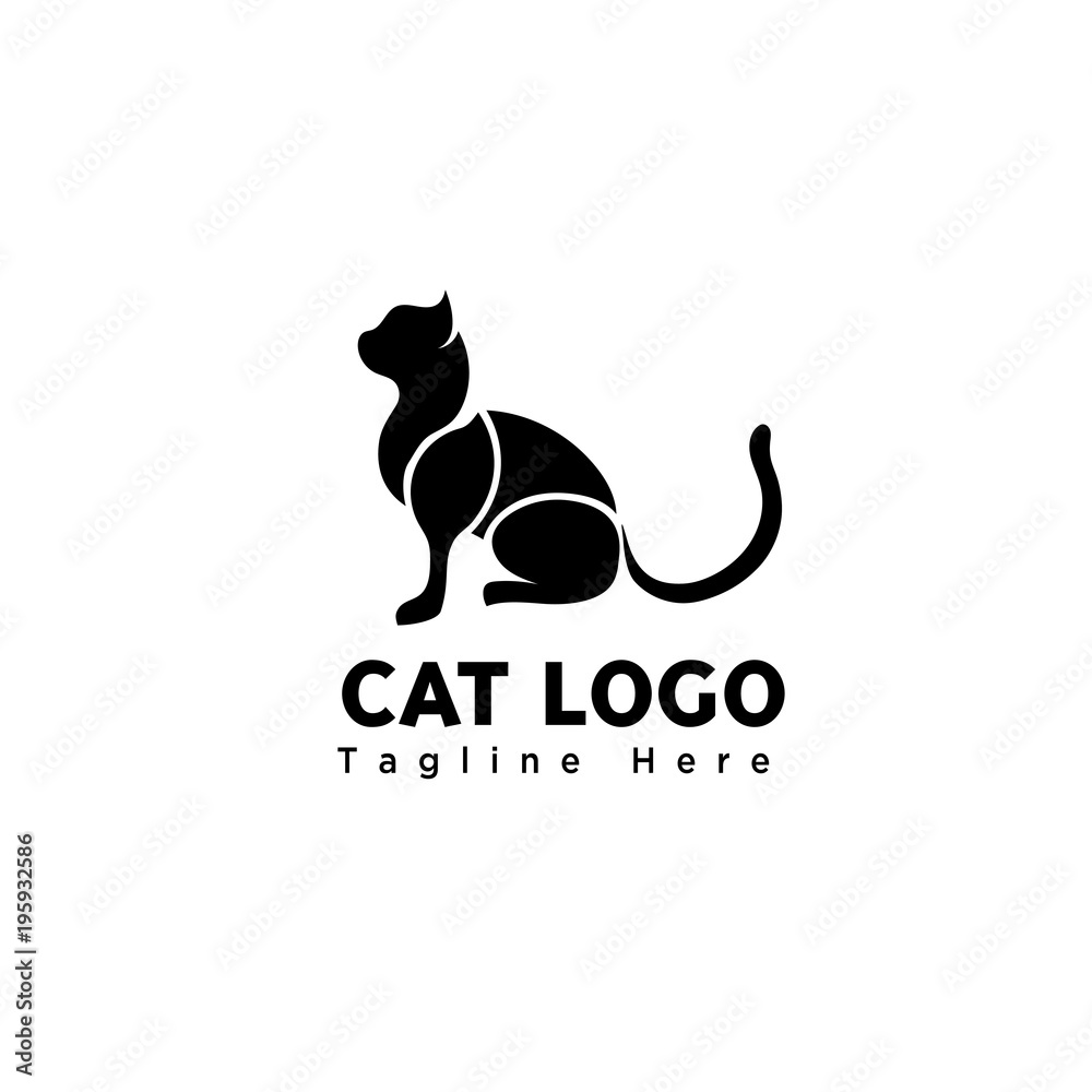 silhouette stand part art cat logo