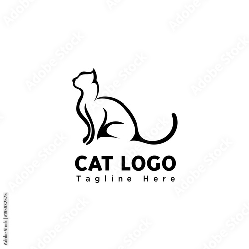 silhouette stand brush art cat logo