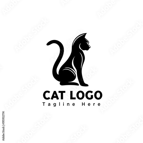 Photography Silhouette stand cat logo
